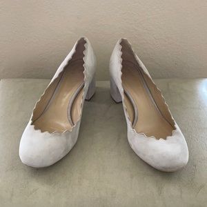 Chloé scalloped suede pumps size 5 US